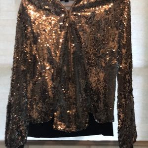 Solid sequin silver jacket new